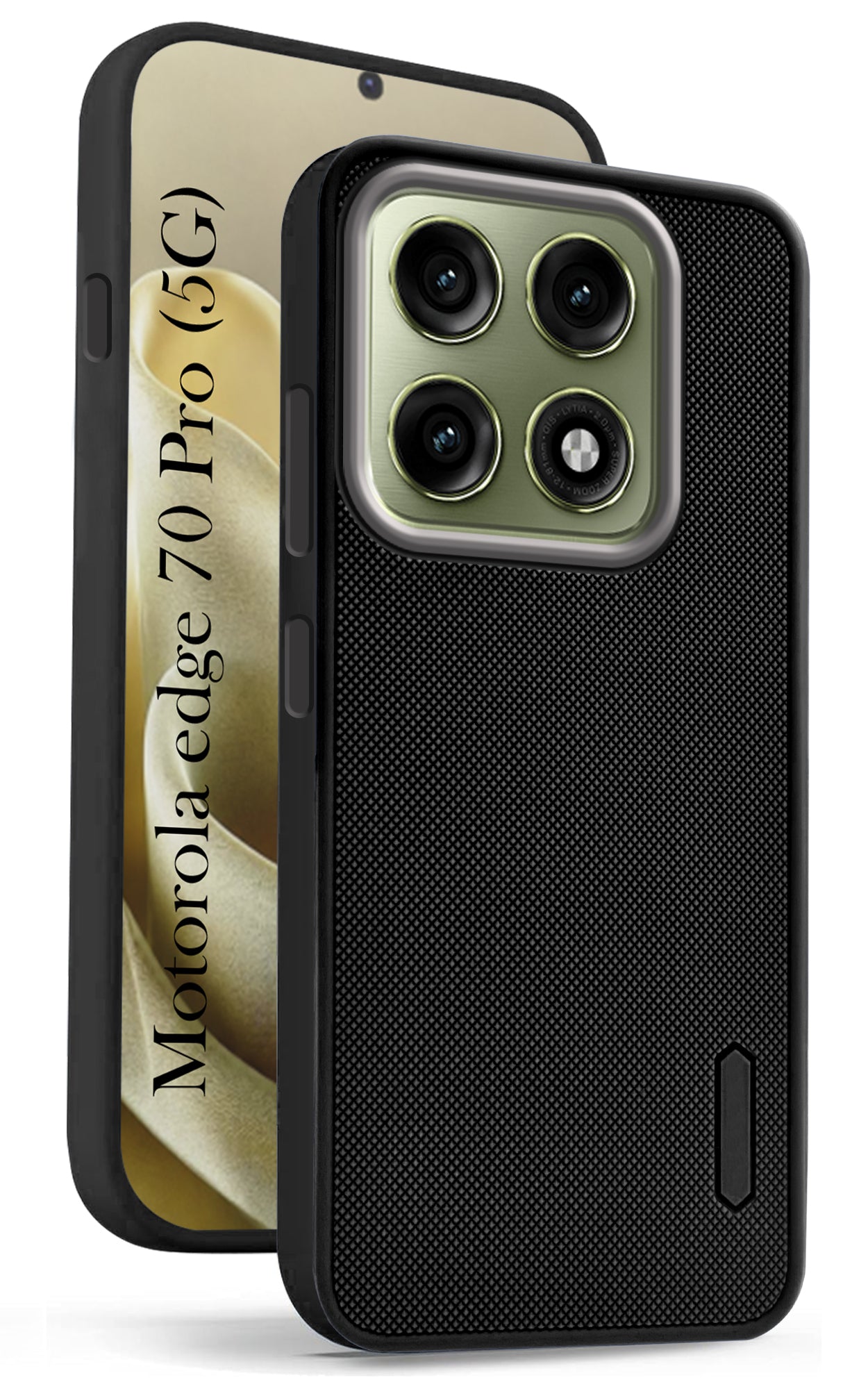 For Motorola Moto Edge 70 Pro Back Cover Case Rubberised (Textured Grip Design| Micro-Fiber Cloth Inside | Slim and Light Weight | Soft Touch and Feel)