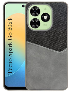For Tecno Spark Go 2024 Back Cover Case (Dual PU Leather Stitch | Professional Minimalist | Soft and Flexible)