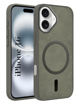 For Apple iPhone 16 Back Cover Case (Sleek Leather Finish | MagSafe Compatible Wireless Charging | Camera Bump Protection)