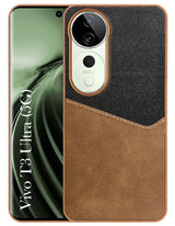 For Vivo T3 Ultra Back Cover Case (Dual PU Leather Stitch | Professional Minimalist | Soft and Flexible)