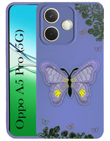 For Oppo A5 Pro Back Cover Case  (Soft Butterfly Embroidery | Women Teen Girls | Camera Protection| Matte Silicone)