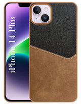 For Apple iPhone 14 Plus Back Cover Case (Dual PU Leather Stitch | Professional Minimalist | Soft and Flexible)