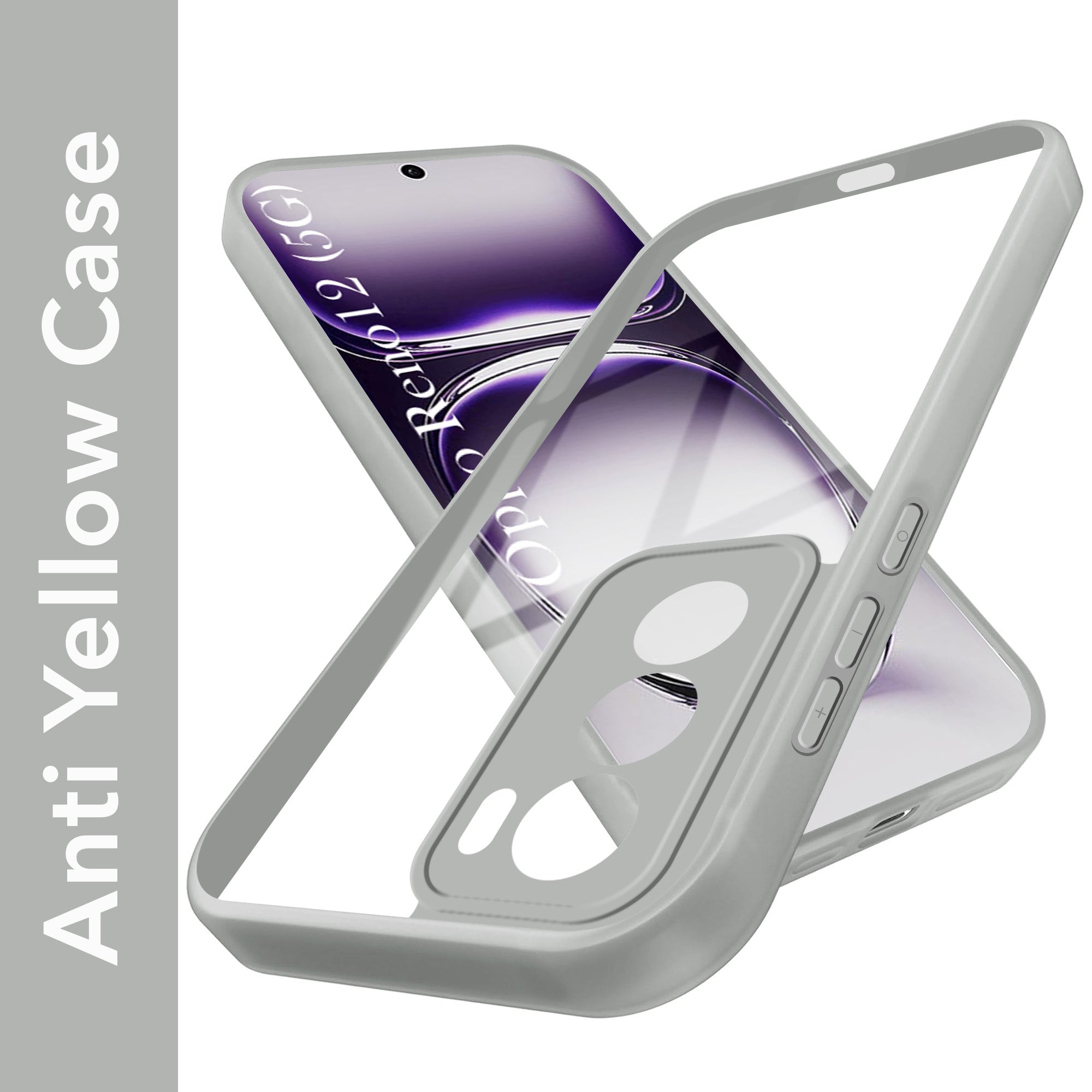 For Oppo Reno12 5G | Oppo Reno 12 5G Back Cover Case (Lifetime Anti Yellow | Anti Scratch | Crystal Clear Shockproof)