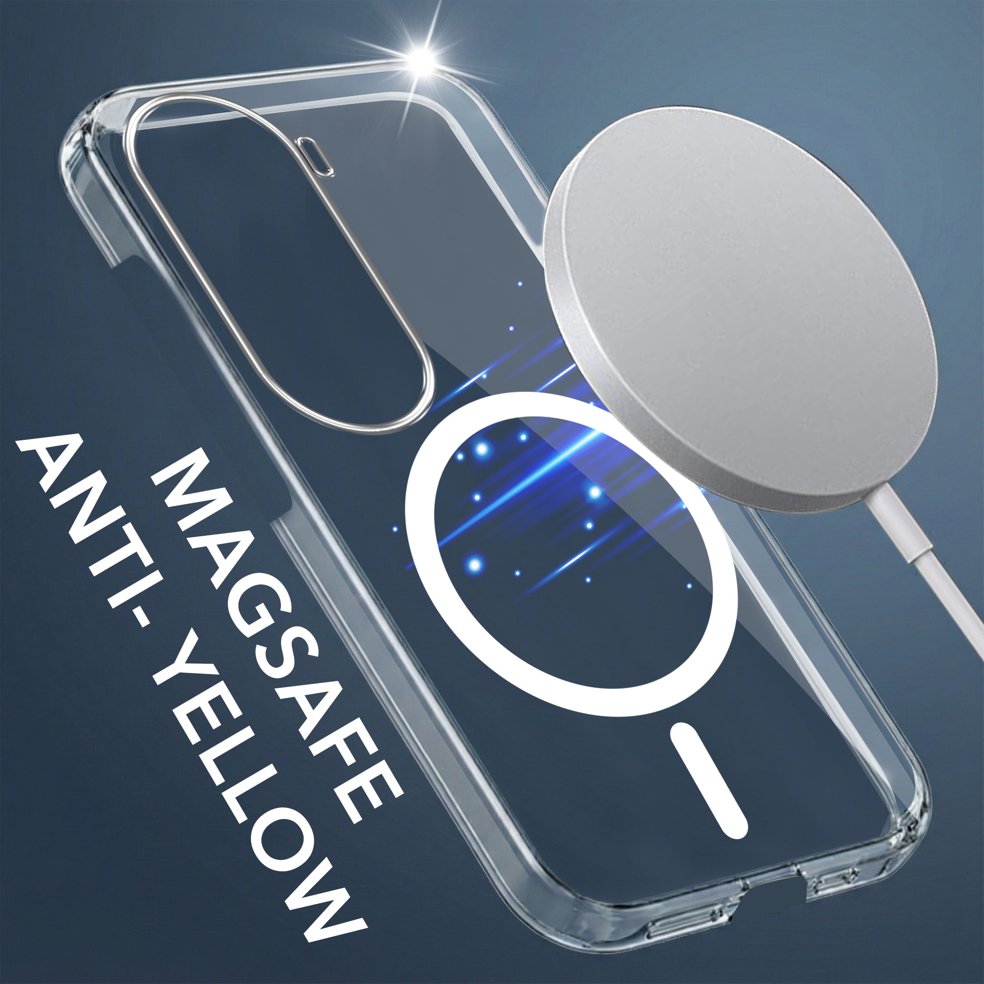 For Vivo iQOO Z9s Back Cover Case Lifetime Anti-Yellow MagSafe Compatible Clear (Sleek Hard Crystal | Shockproof and Camera Protection)