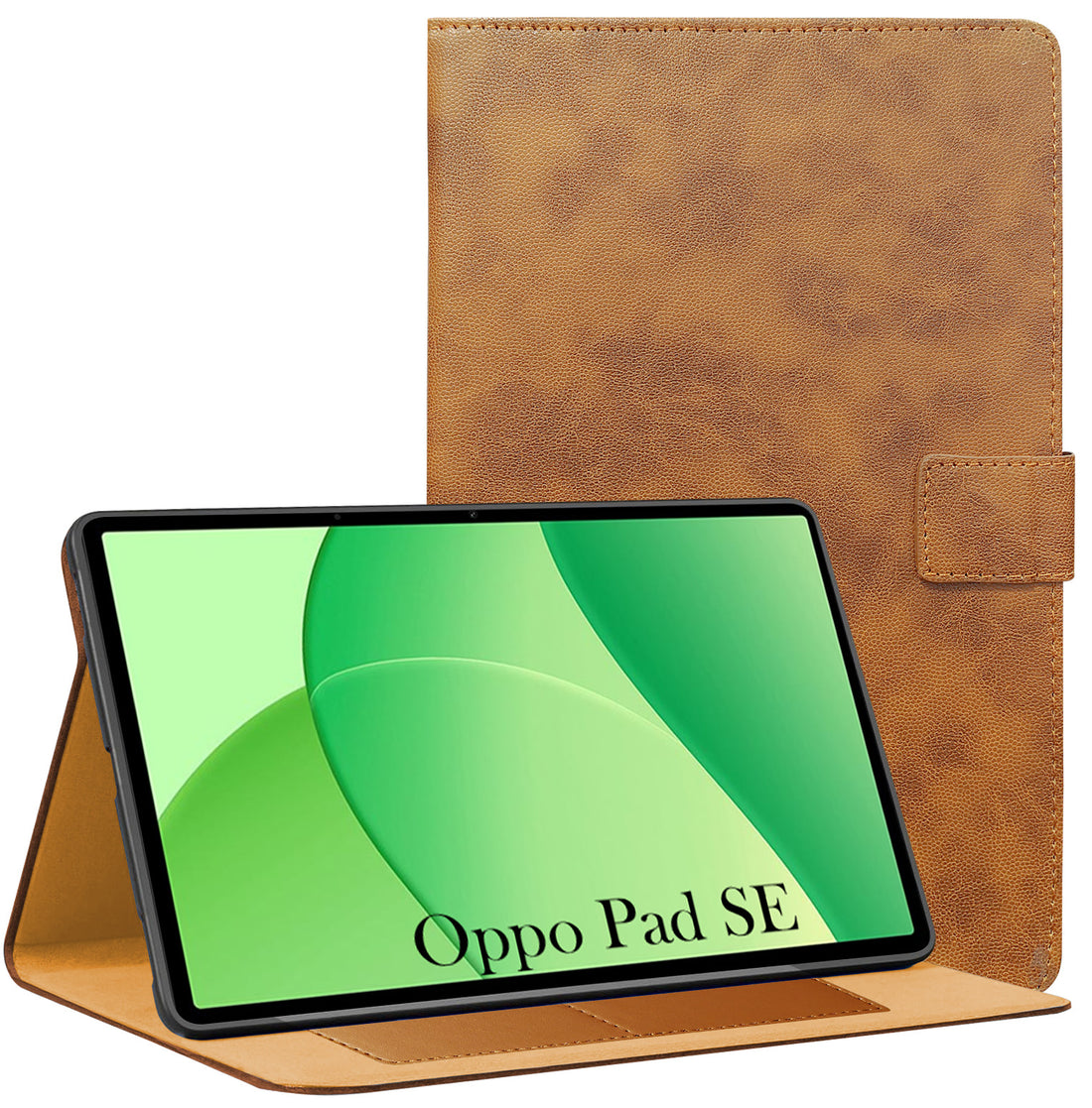 For Oppo Pad SE 10.95 Inch OPD2417 Flip Cover Folio Cover (PU Leather | Multi-Angle Smart Stand | Card Storage Slots | Silicone Back Pouch)