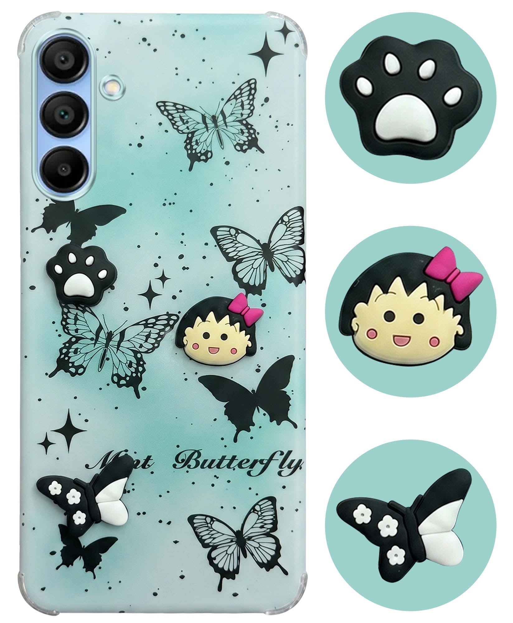 For Samsung Galaxy A15 5G Back Cover Case (3D Cute Cartoons | Hard Back Side Soft | Matte Premium Finish | HD Printing)