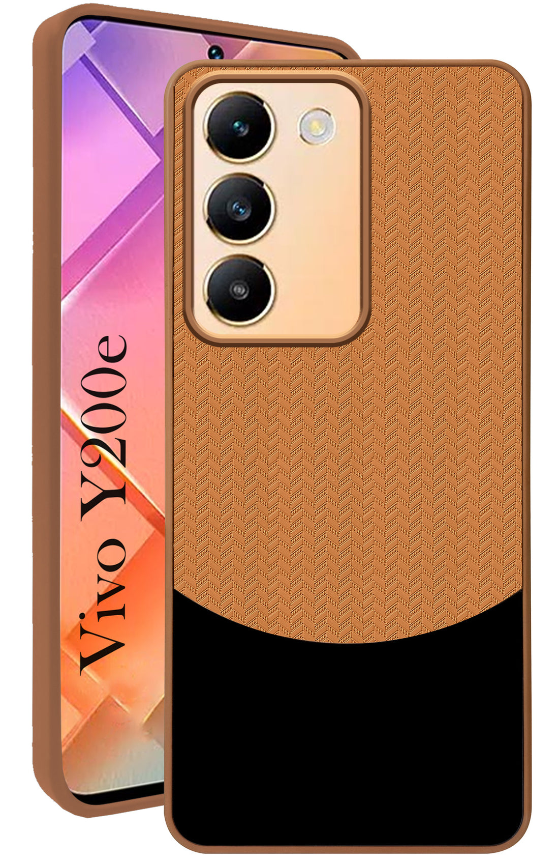 For Vivo Y200e  Back Cover Case (Elegant PU Leather Finish | Premium Minimalist Professional | Camera Protection Bump)