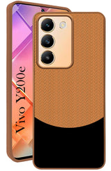 For Vivo Y200e  Back Cover Case (Elegant PU Leather Finish | Premium Minimalist Professional | Camera Protection Bump)