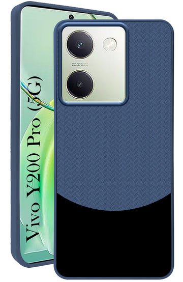 For Vivo Y200 Pro Back Cover Case (Elegant PU Leather Finish | Premium Minimalist Professional | Camera Protection Bump)