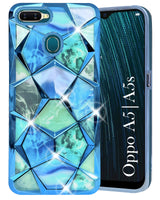 For Oppo A5 | Oppo A5s Back Cover Case (Dual Design Glitter Sparkle and Detachable Diamond Print Case | Soft and Flexible)
