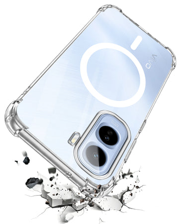 For Vivo T5 Pro 5G Back Cover Shockproof Crystal-Clear (Magsafe Wireless Support | Drop & Camera Protection | Hard Polycarbonate)