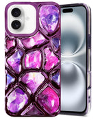 For Apple iPhone 16 Plus Back Cover Case ( Dual Design Glitter Sparkle and Detachable Diamond Print Case | Soft and Flexible)