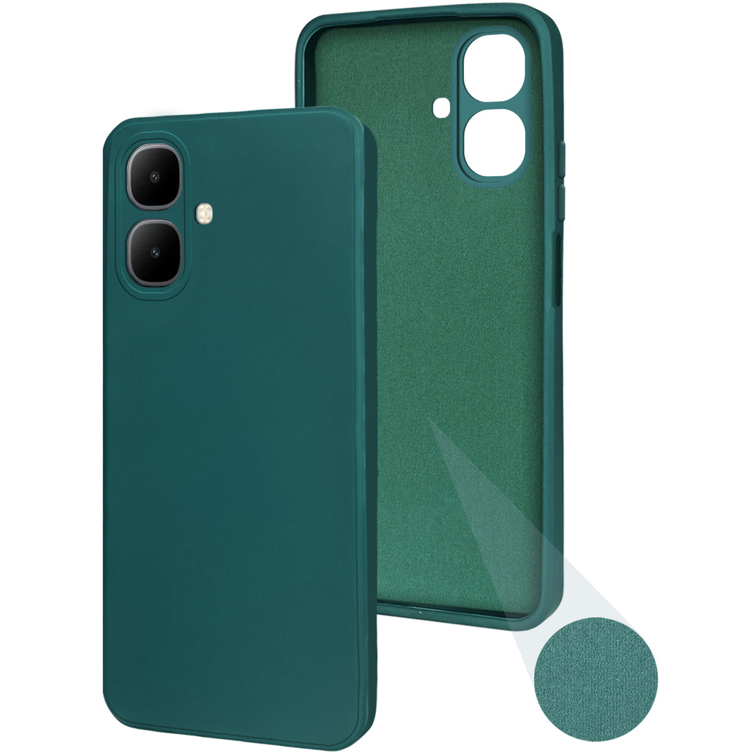 For Infinix Smart 10 4G Back Cover Case (Matte Finish Silicone with Inside Fiber cloth |Black)