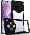 For Vivo X200T Back Cover Case Hybrid (Shockproof with Polycarbonate Clear Panel | Professional Black)