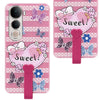 For Vivo Y400 Pro Back Cover Case (3D Cute Heart Strap Holder | Camera Protection | Designer Girls Print)