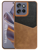 For Motorola Moto Edge 50 Neo Back Cover Case (Dual PU Leather Stitch | Professional Minimalist | Soft and Flexible)