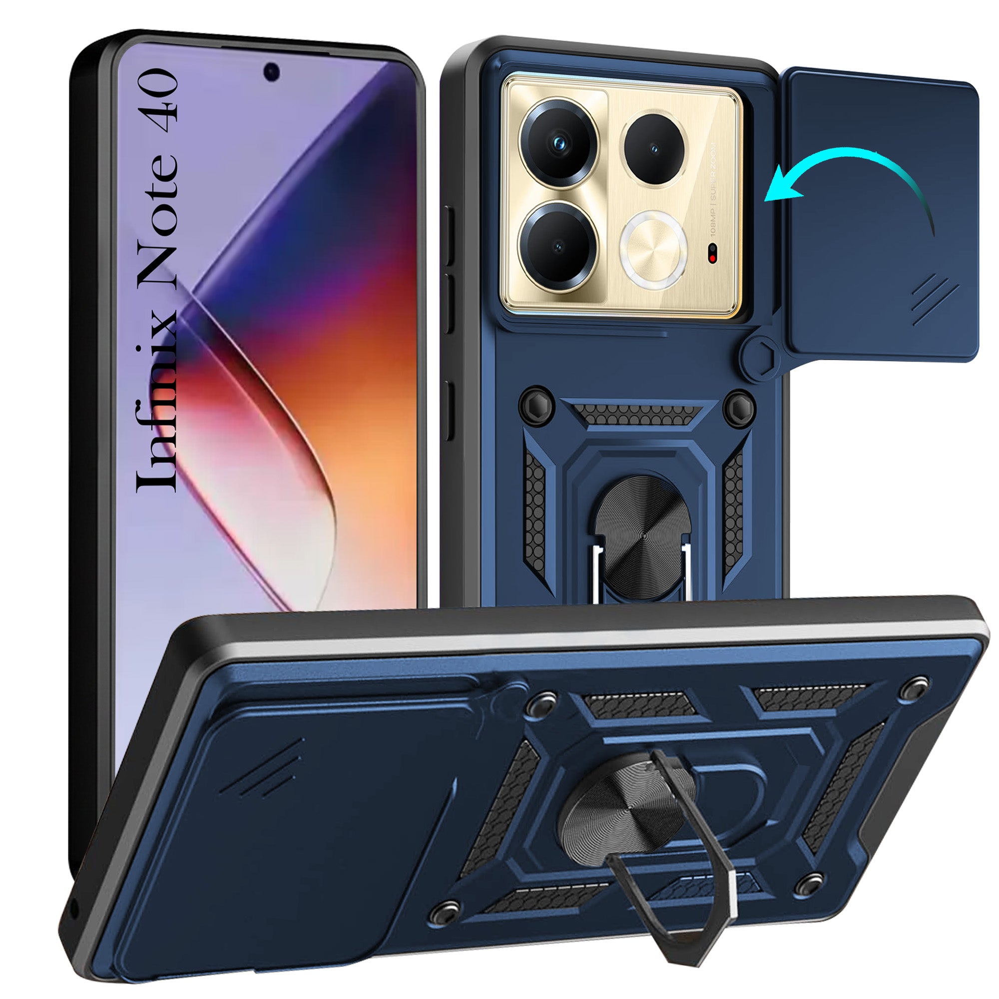 For Infinix Note 40 Back Cover Case (Hybrid Dual Armor Polycarbonate)