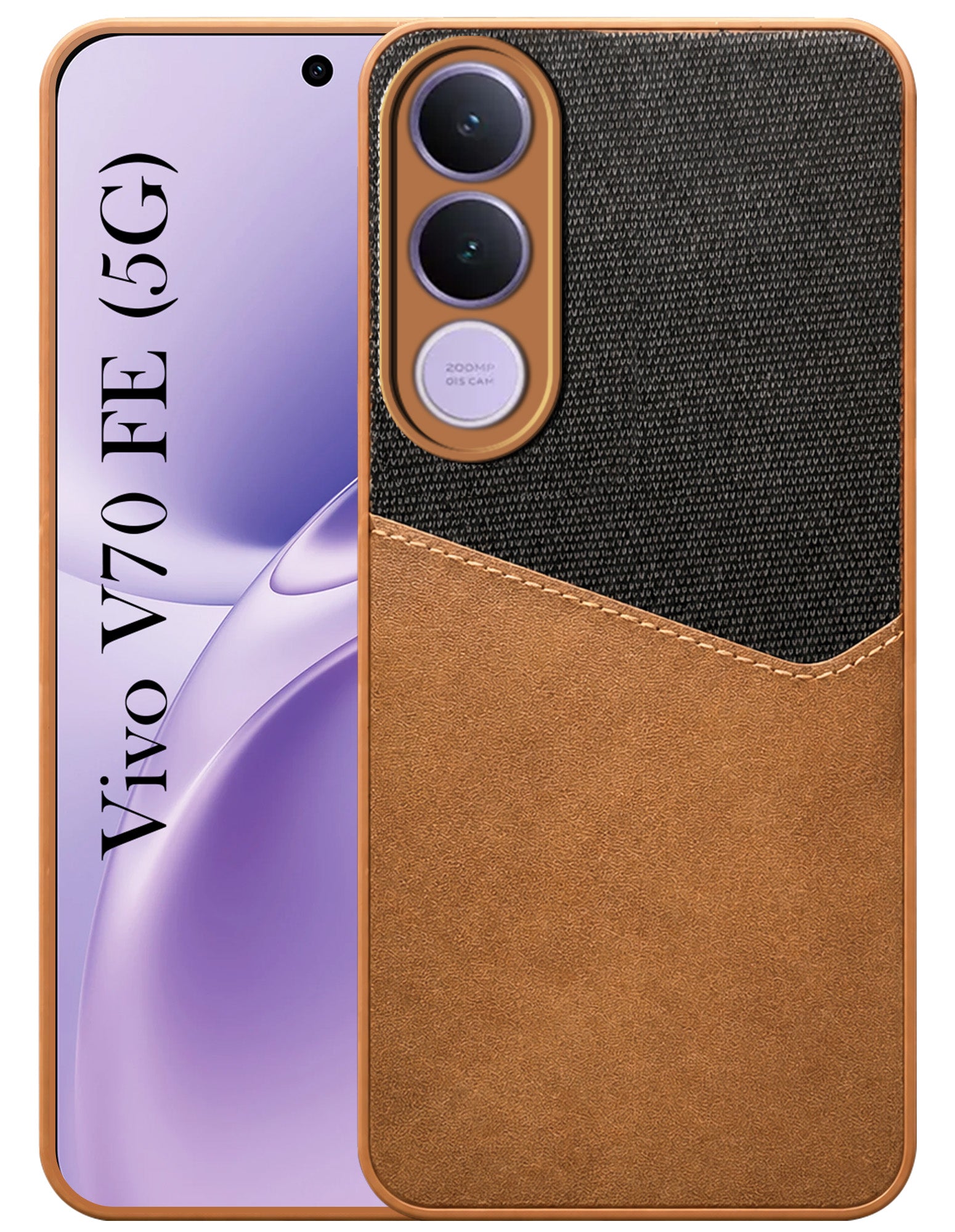 For Vivo V70 FE 5G Back Cover Case (Dual PU Leather Stitch | Professional Minimalist | Soft and Flexible)