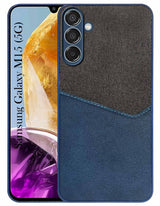 For Samsung Galaxy M15 5G Back Cover Case (Dual PU Leather Stitch | Professional Minimalist | Soft and Flexible)