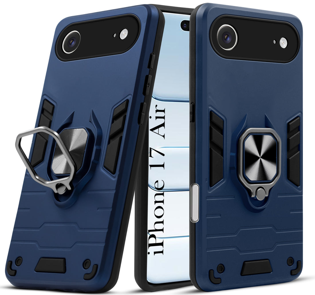For Apple iPhone 17 Air  Back Cover Case (Shockproof Dual Layer Polycarbonate |Ring Holder Kickstand)