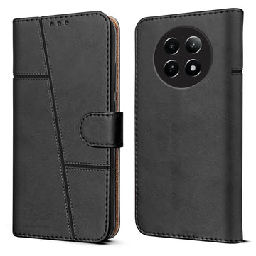For Realme Narzo N65 5G Flip Cover Case (Stitched Leather with Magnetic Closure)