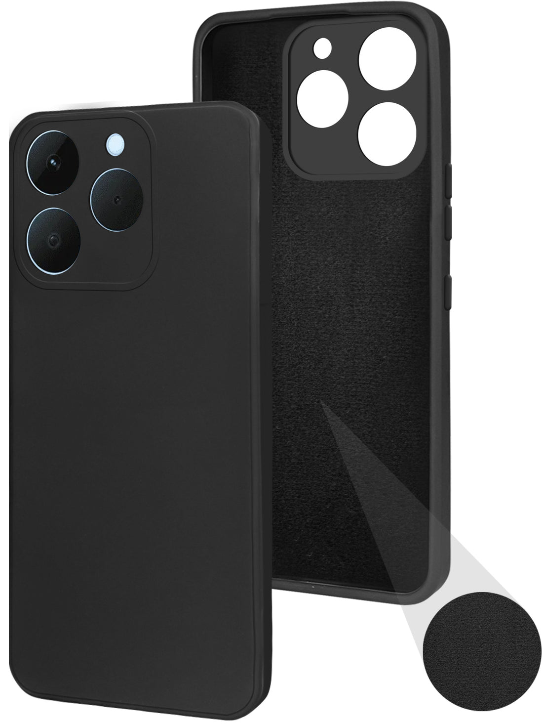 For Realme 15T | Realme Narzo 90 Back Cover Case (Matte Finish Silicone with Inside Fiber Cloth)