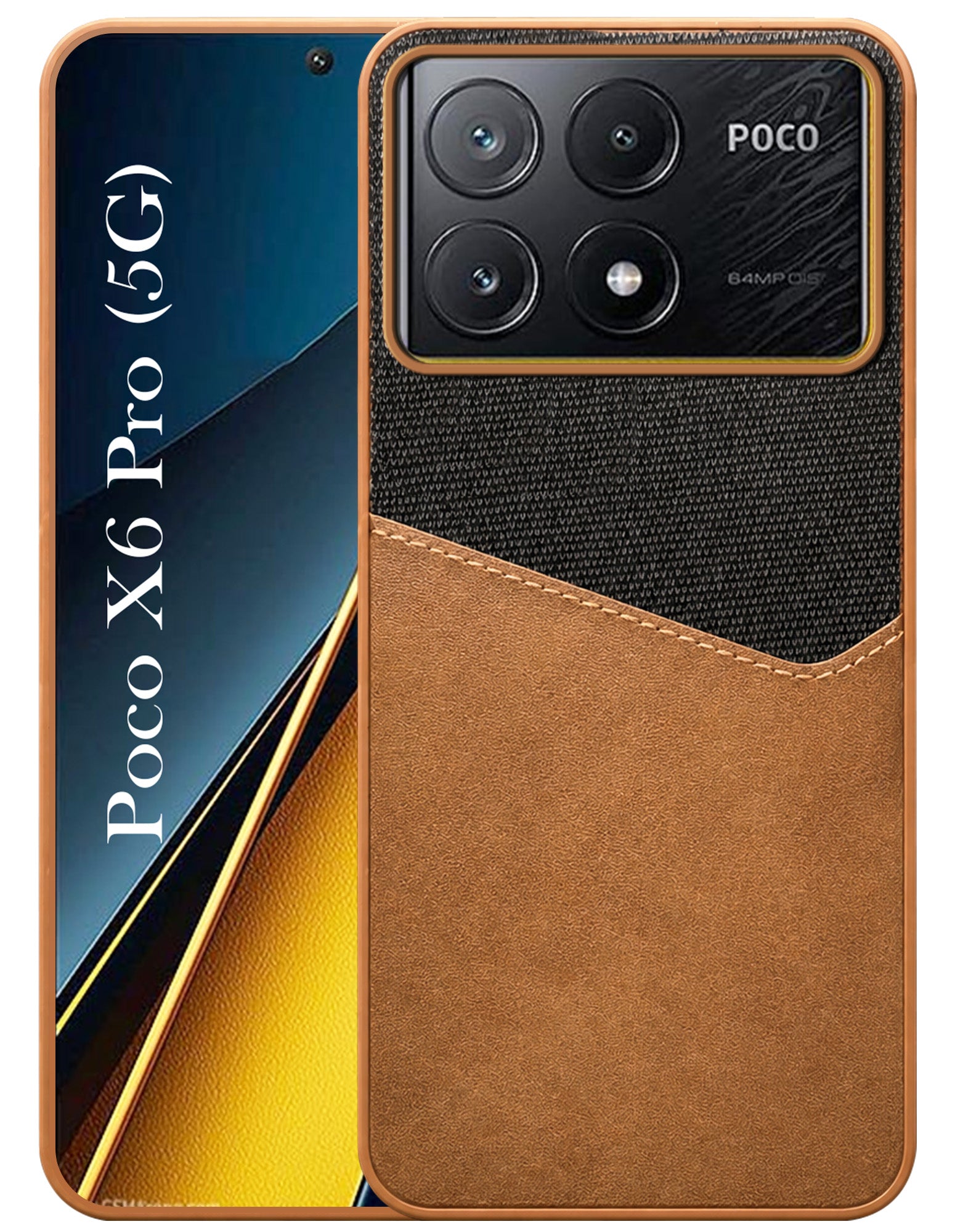 For Poco X6 Pro 5G Back Cover Case (Dual PU Leather Stitch | Professional Minimalist | Soft and Flexible)