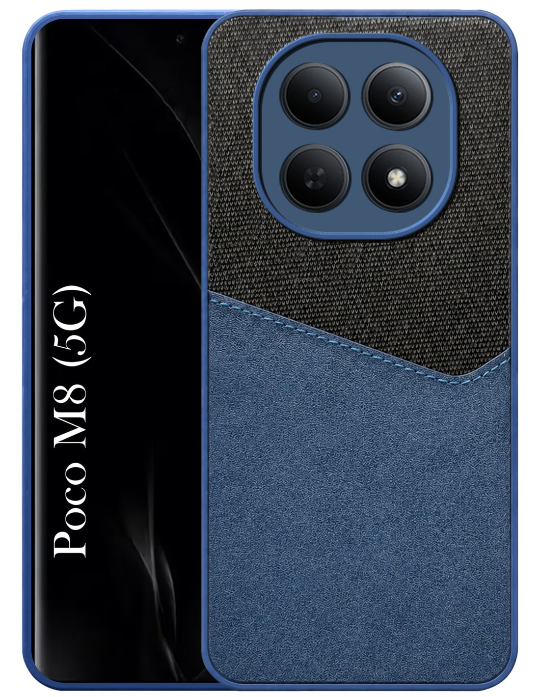 For Poco M8 5G Back Cover Case (Dual PU Leather Stitch | Professional Minimalist | Soft and Flexible)