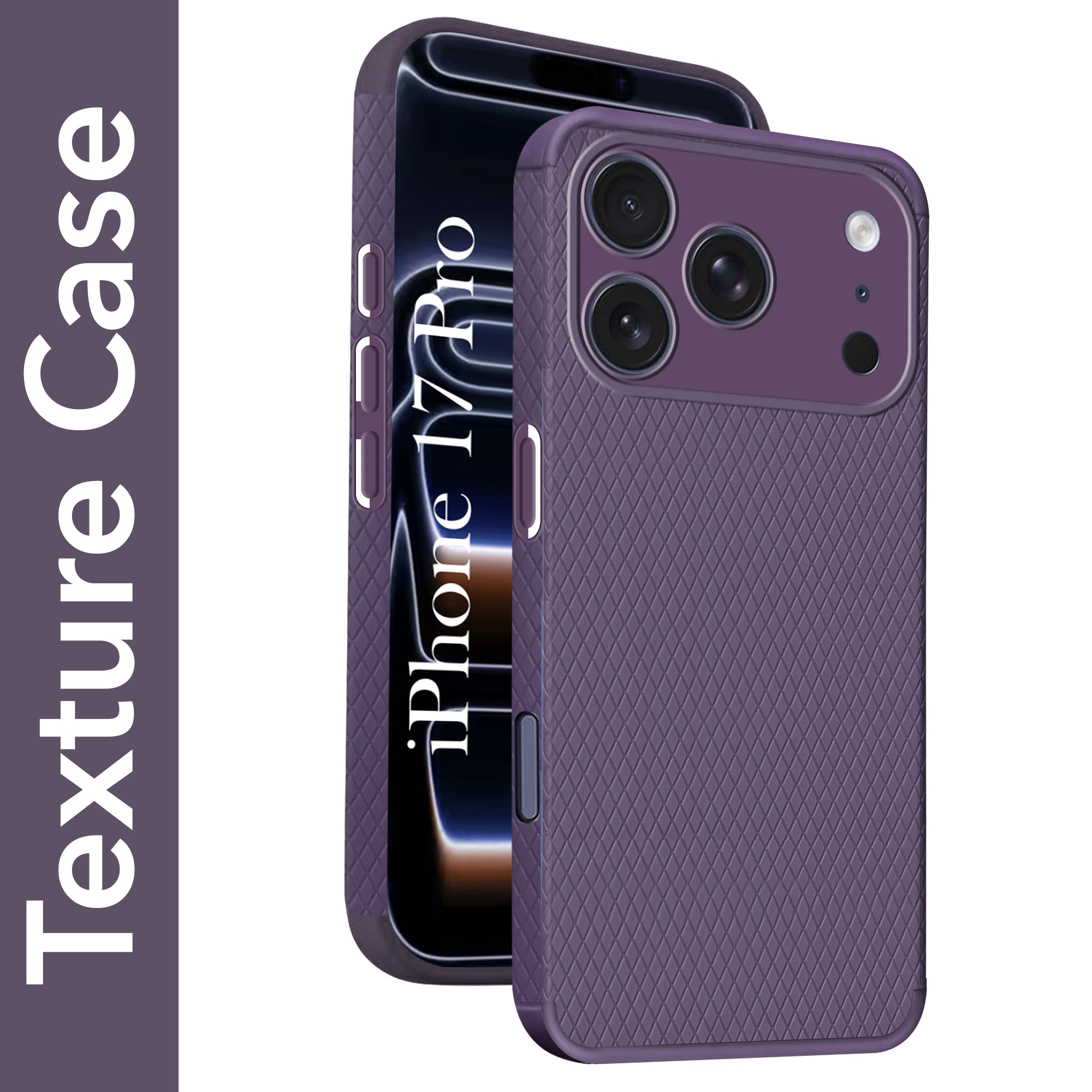 For Apple iPhone 17 Pro Back Cover Case(Camera Protection | Side Grip Texture | Soft and Flexible)