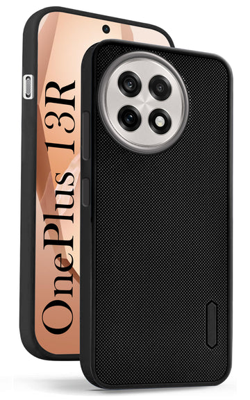 For OnePlus 13R 5G Back Cover Case (Textured Grip Design | Micro-Fiber Cloth Inside | Slim and Light Weight | Soft Touch and Feel | Black)