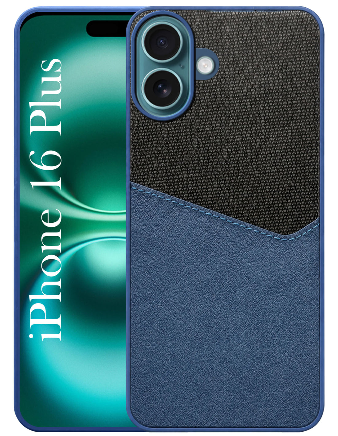 For Apple iPhone 16 Plus Back Cover Case (Dual PU Leather Stitch | Professional Minimalist | Soft and Flexible)
