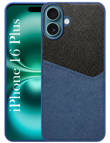 For Apple iPhone 16 Plus Back Cover Case (Dual PU Leather Stitch | Professional Minimalist | Soft and Flexible)