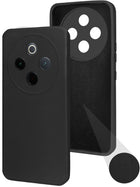 For Vivo iQOO Z10 Back Cover Case (Matte Finish Silicone with Inside Fiber Cloth)