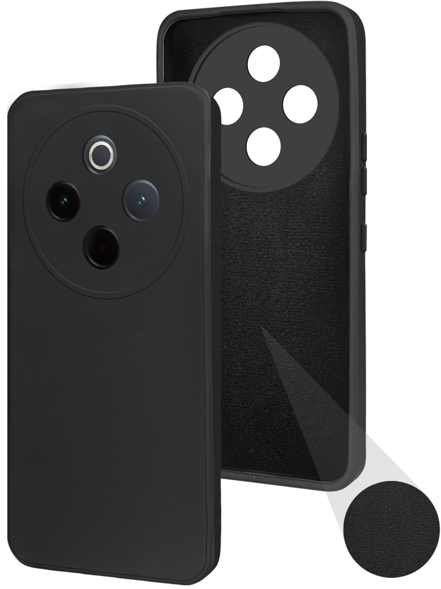 For Vivo iQOO Z10 Back Cover Case (Matte Finish Silicone with Inside Fiber Cloth)