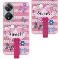 For Vivo T2 Back Cover Case (3D Cute Heart Strap Holder | Camera Protection | Designer Girls Print)