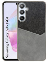 For Samsung Galaxy A35 Back Cover Case (Dual PU Leather Stitch | Professional Minimalist | Soft and Flexible)