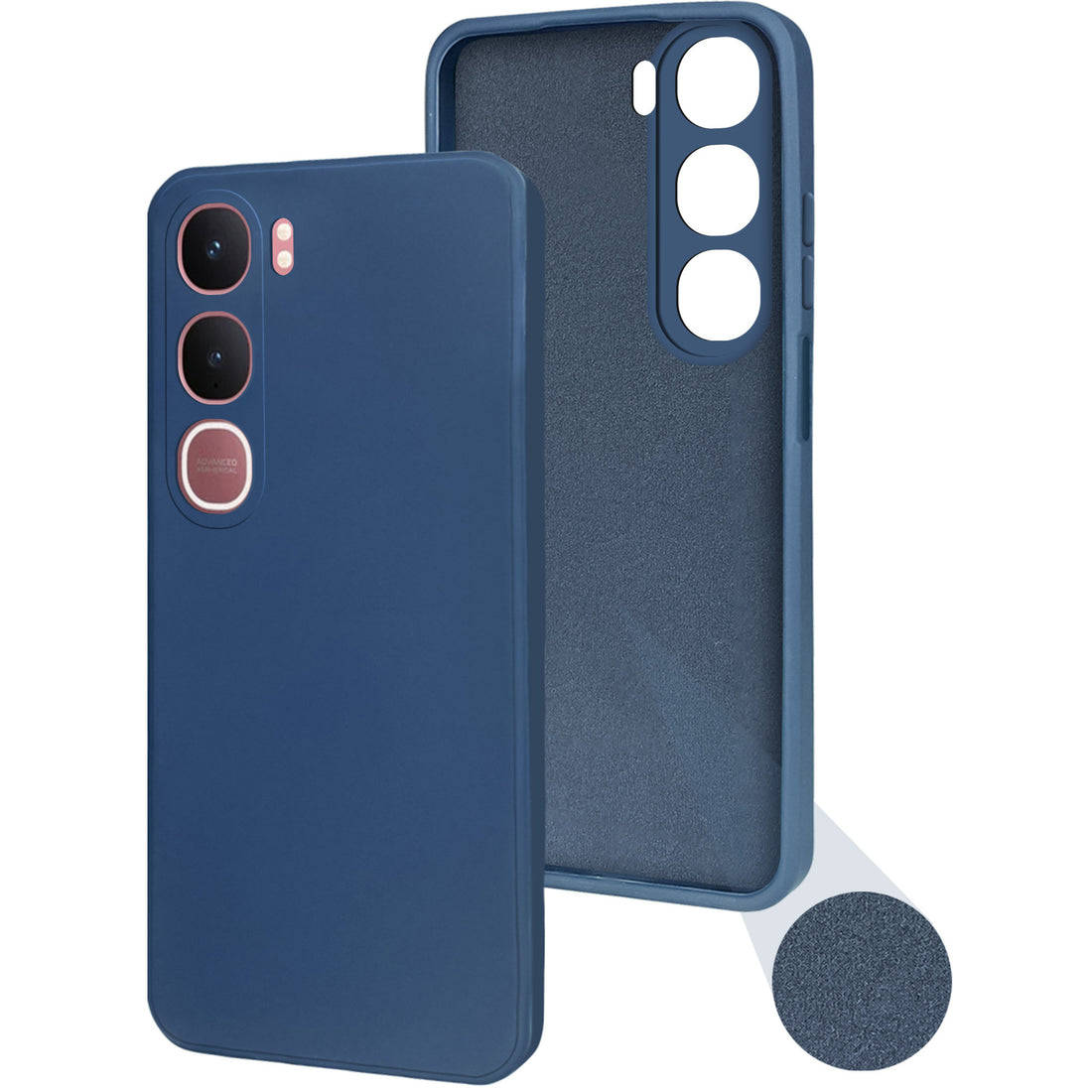 For Vivo Y31 5G Back Cover Case (Matte Finish Silicone with Inside Fiber cloth)