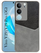 For Vivo V29 | Vivo V29 Pro Back Cover Case (Dual PU Leather Stitch | Professional Minimalist | Soft and Flexible)