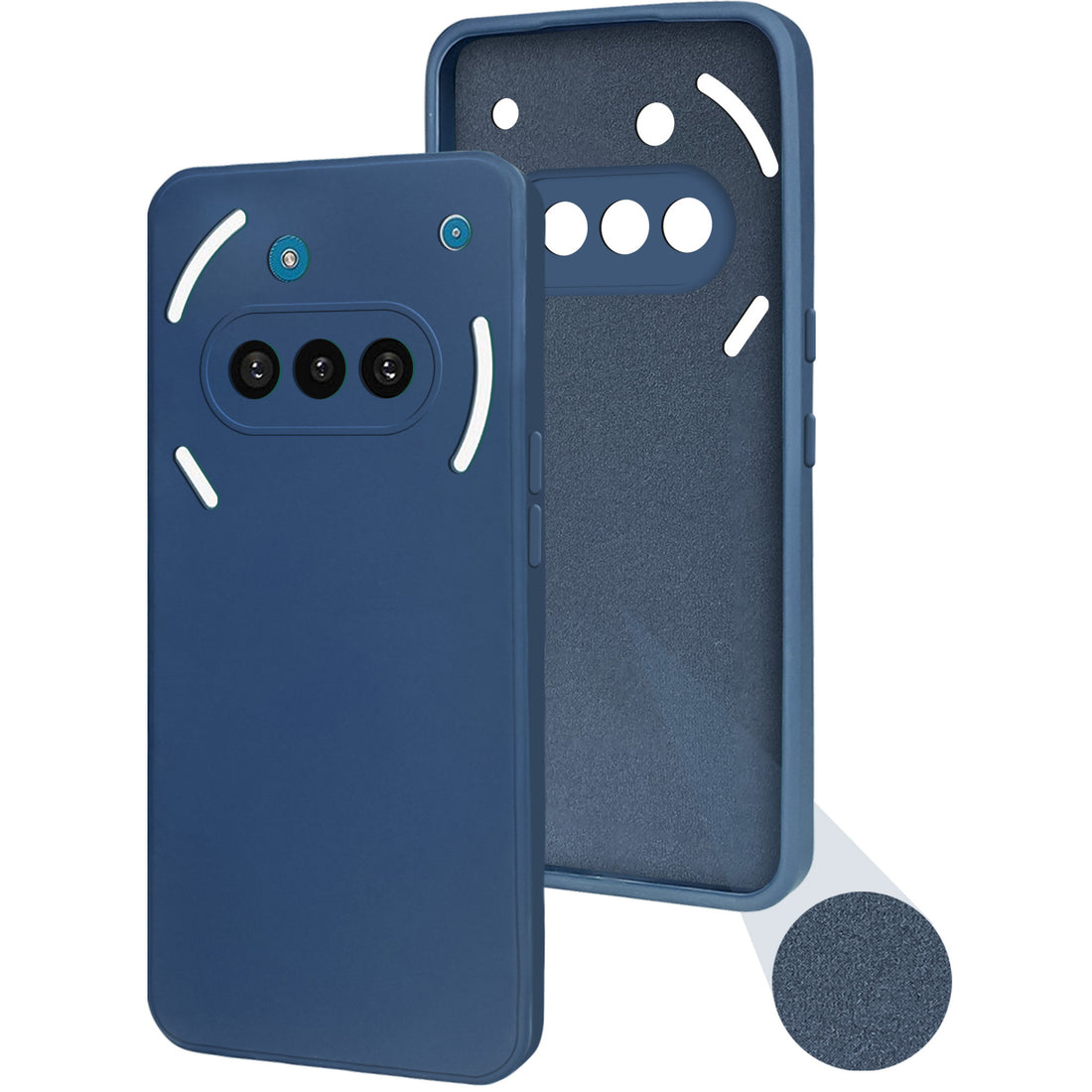 For Nothing Phone 3A Back Cover Case (Matte Finish Silicone with Inside Fiber cloth)