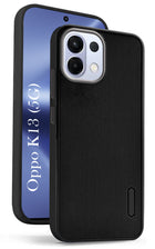 For Oppo K13 Back Cover Case (Textured Grip Design | Micro-Fiber Cloth Inside | Slim and Light Weight | Soft Touch and Feel | Black)