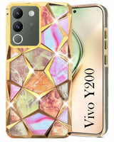 For Vivo Y200 Back Cover Case (Dual Design Glitter Sparkle and Detachable Diamond Print Case | Soft and Flexible)