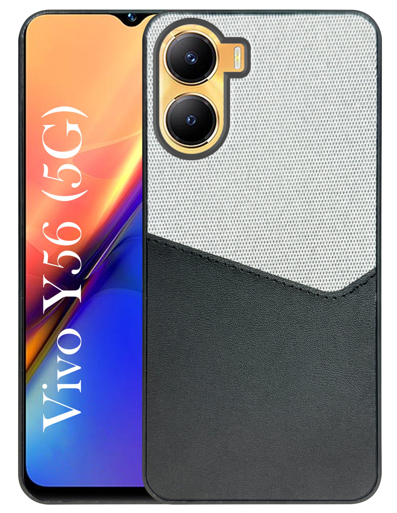 For Vivo Y56 5G Back Cover Case (Dual PU Leather Stitch | Professional Minimalist | Soft and Flexible)