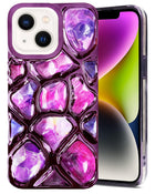 For Apple iPhone 14 Back Cover Case ( Dual Design Glitter Sparkle and Detachable Diamond Print Case | Soft and Flexible)