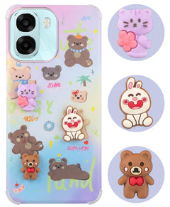For Oppo A6X | Oppo A6S Back Cover Case (3D Cute Cartoons | Hard Back Side Soft | Matte Premium Finish | HD Printing)