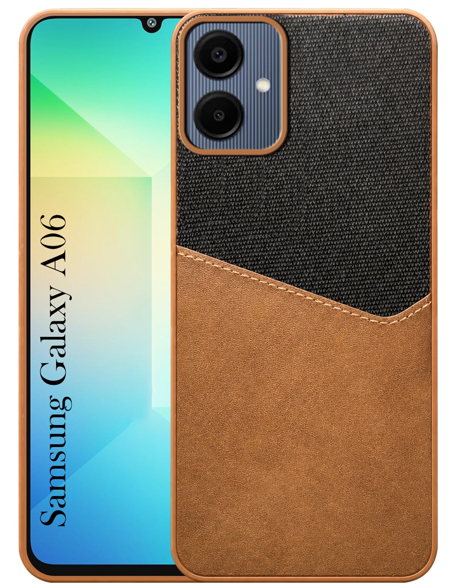 For Samsung Galaxy A06 Back Cover Case (Dual PU Leather Stitch | Professional Minimalist | Soft and Flexible)