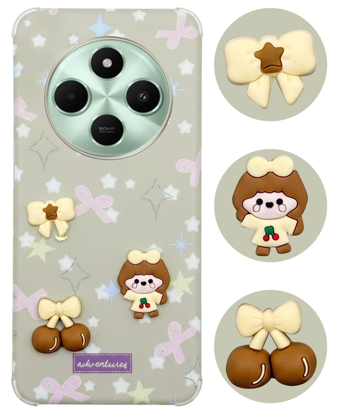 For Poco C75 | Poco M7 Back Cover Case (3D Cute Cartoons | Hard Back Side Soft | Matte Premium Finish | HD Printing)