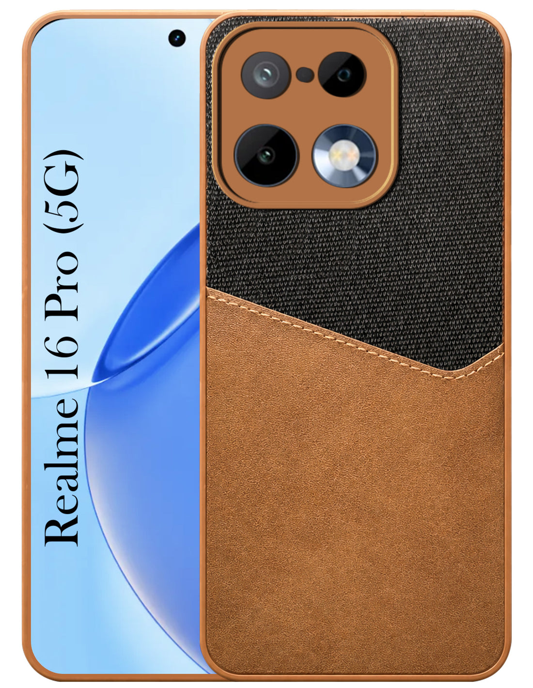 For Realme 16 Pro Back Cover Case (Dual PU Leather Stitch | Professional Minimalist | Soft and Flexible)
