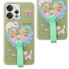 For Vivo V70 | Vivo V70 Elite 5G Back Cover Case (3D Cute Heart Strap Holder | Camera Protection | Designer Girls Print)