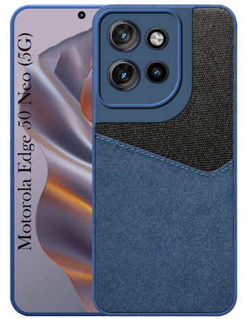 For Motorola Moto Edge 50 Neo Back Cover Case (Dual PU Leather Stitch | Professional Minimalist | Soft and Flexible)