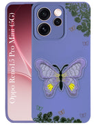 For Oppo Reno15 Pro Mini 5G | Oppo Reno 15 Pro Mini 5G Back Cover Case (Soft Butterfly Embroidery | Women Teen Girls | Camera Protection| Matte Silicone)